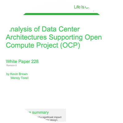 Analysis of Data Center Architectures Supporting Open Compute Project (OCP)