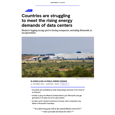 Countries are struggling to meet the rising energy demands of data centers