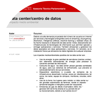 Data center/centro de datos: Impacto medio ambienta