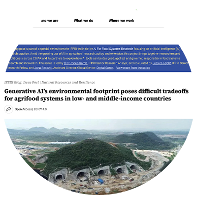 Generative AI’s environmental footprint poses difficult tradeoffs for agrifood systems in low- and middle-income countries