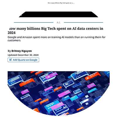How many billions Big Tech spent on AI data centers in 2024