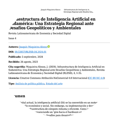 Infraestructura de Inteligencia Artificial en Sudamérica: Una Estrategia Regional ante Desafíos Geopolíticos y Ambientales