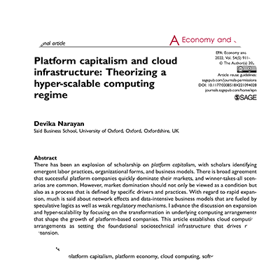 Platform Capitalism and Cloud Infrastructure: Theorizing a Hyper-Scalable Computing Regime