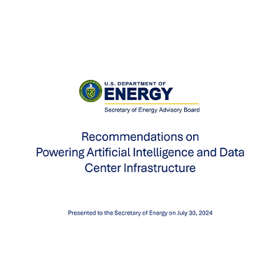 Recommendations on Powering Artificial Intelligence and Data Center Infrastructure