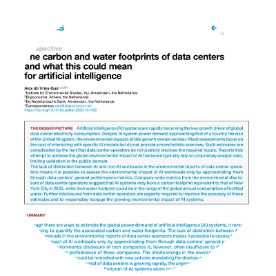 The carbon and water footprints of data centers and what this could mean for artificial intelligence